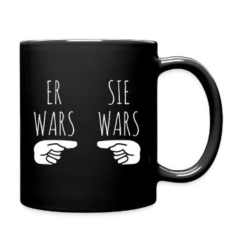 Er wars sie wars - Tasse einfarbig - Schwarz - Rechts