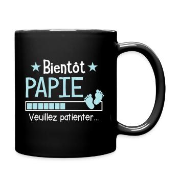 Bientôt Papie Cadeau Futur Papi - Mug uni - noir - Droite