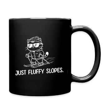 Just Fluffy Slopes - Ski Humor - Tasse einfarbig - Schwarz - Rechts
