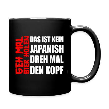 Geh Mal Bier Holen Humor Bierfans Pils Freibier - Tasse einfarbig - Schwarz - Rechts