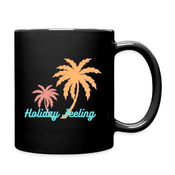 Palmenurlaub – Holiday Feeling - Tasse einfarbig - Schwarz - Rechts