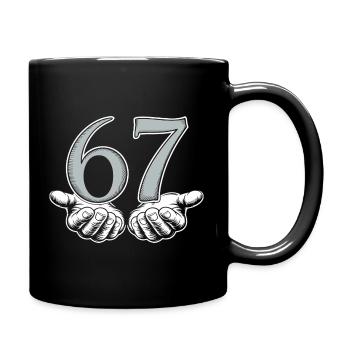 Funny 67 Meme Hands Gen Alpha Humor - Full Colour Mug - black - Right