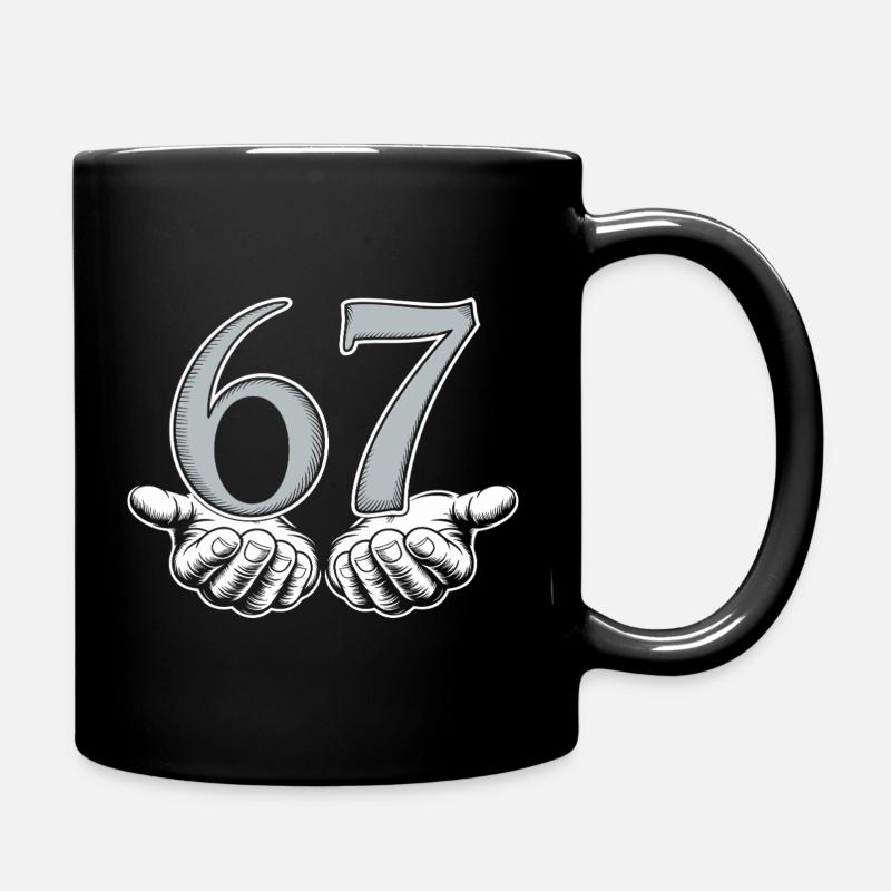 Lustiges 67 Meme Hände Gen Alpha Humor - Tasse einfarbig - Schwarz