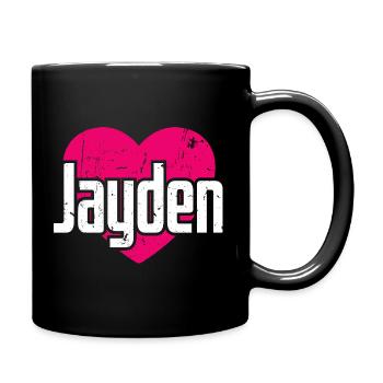 I Love Jayden Pink Heart I Love Jayden - Full Colour Mug - black - Right