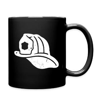 US Feuerwehr Helm Vintage Grunge Vektor - Tasse einfarbig - Schwarz - Rechts
