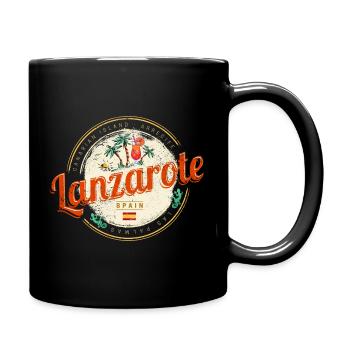 Lanzarote Canary Islands Spain Vintage Souvenir - Full Colour Mug - black - Right
