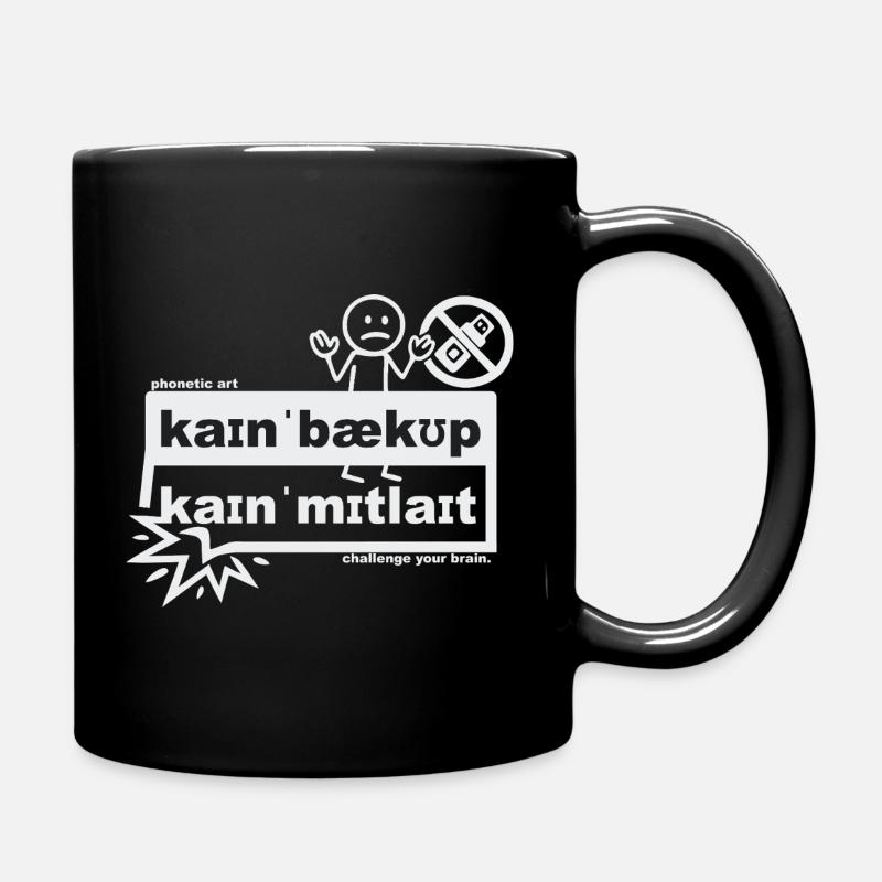No backup, no pity - phonetic art - Full Colour Mug - black