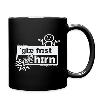 La cupidité ronge le cerveau - art phonétique - Mug uni - noir - Droite