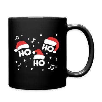 HO HO HO - Chapeaux de Noël avec notes de musique - Musique - Mug uni - noir - Droite