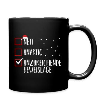 Santa Claus Christmas Time Naughty Christmas - Full Colour Mug - black - Right