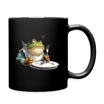 Kitchen frog with plate - Full Colour Mug - black - Right