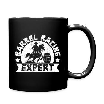 Cowboy expert en courses de tonneaux de rodéo - Mug uni - noir - Droite