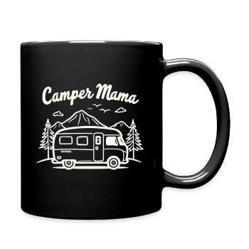 Camper Mama Abenteuer Berge Campingbus - Tasse einfarbig - Schwarz - Rechts