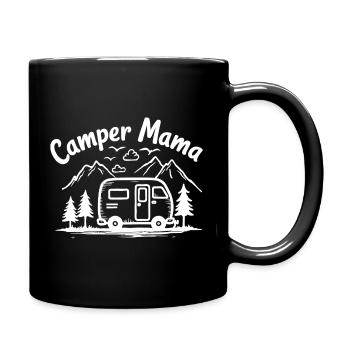Camper Mama Abenteuer Berge Campingbus - Tasse einfarbig - Schwarz - Rechts