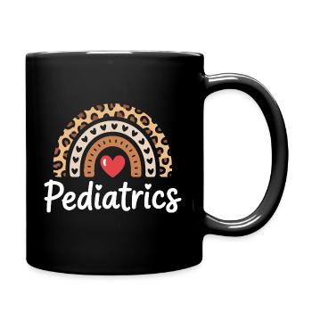 Pediatrics Rainbow Heart - Full Colour Mug - black - Right