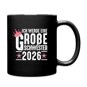 I Will Be Big Sister 2026 Pregnancy - Full Colour Mug - black - Right