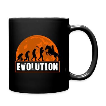 Évolution du jockey de courses de chevaux Cavalier - Mug uni - noir - Droite