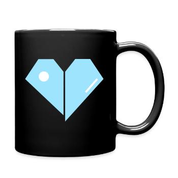 Geometric Blue Heart - Full Colour Mug - black - Right