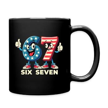 US Flag 67 Memes Six Seven - Full Colour Mug - black - Right