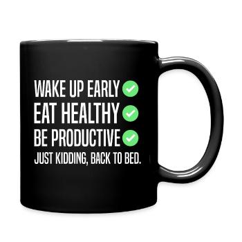 Funny New Year's Resolution - Full Colour Mug - black - Right