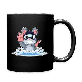 Maus Schwimmen Schwimmbrille Sommer - Tasse einfarbig - Schwarz - Rechts