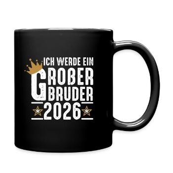 Ich werde Großer Bruder 2026 Schwangerschaft  - Tasse einfarbig - Schwarz - Rechts