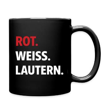 Rouge. Blanc. Lautern. – Maillot de supporter de Kaiserslautern - Mug uni - noir - Droite