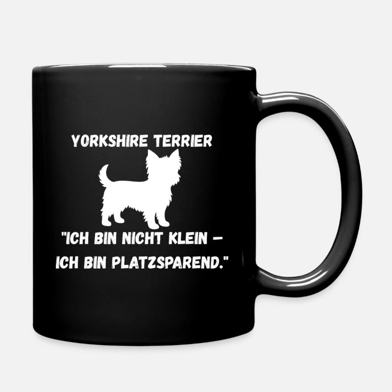 Yorkie weiß - Tasse einfarbig - Schwarz
