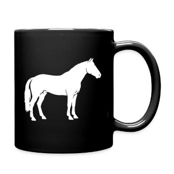 Silhouette du cheval Vecteur de montée debout - Mug uni - noir - Droite
