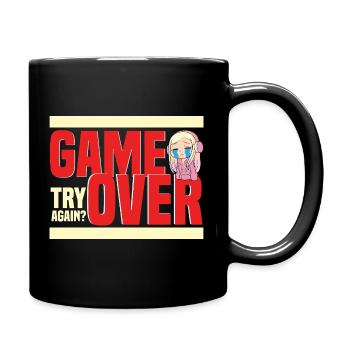 Game Over Retro Humor Noch Mal? - Tasse einfarbig - Schwarz - Rechts