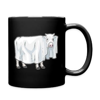 Vache Halloween fantôme - Mug uni - noir - Droite