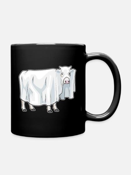 Kuh Halloween Geist - Tasse einfarbig - Schwarz