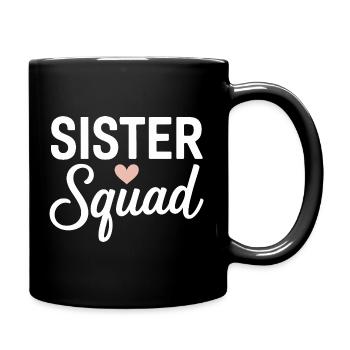 Sister Squad Herz Motiv - Tasse einfarbig - Schwarz - Rechts