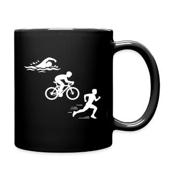 Triathlon Silhouette Triathlete - Full Colour Mug - black - Right
