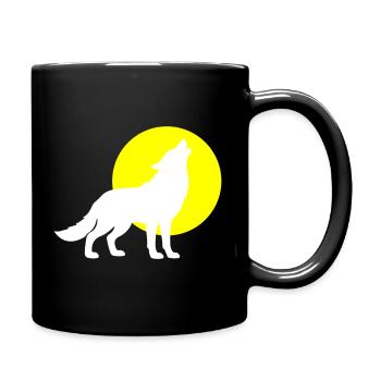 Silhouette de loup - Mug uni - noir - Droite