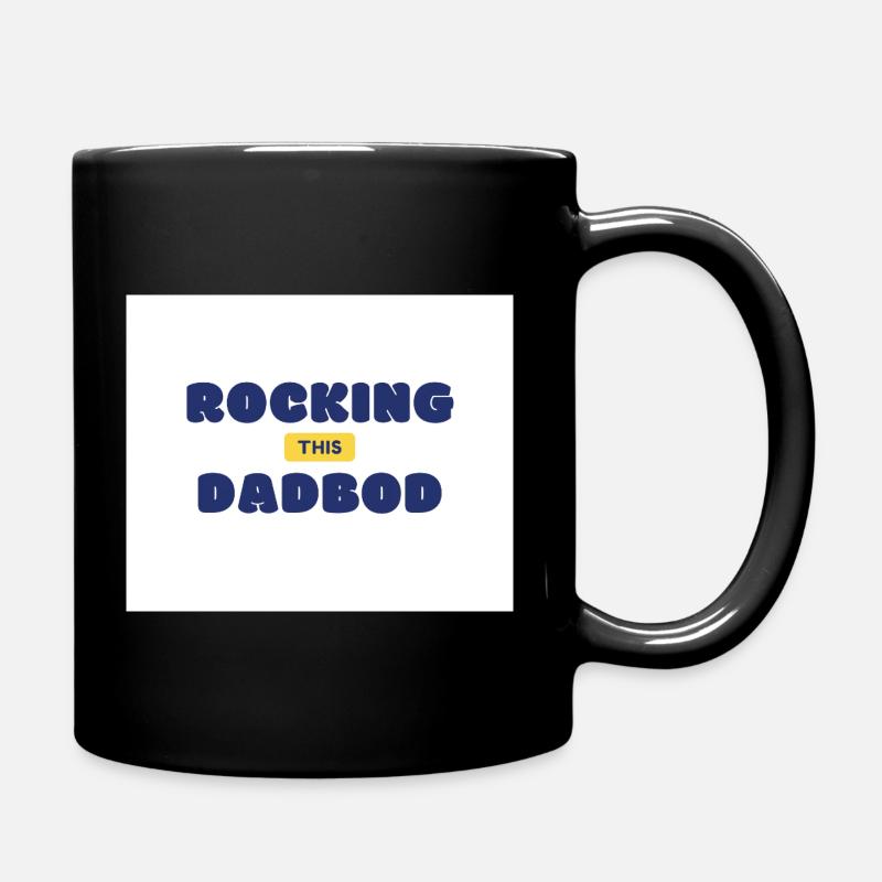 Er rockt diesen Papa-Körper - Tasse einfarbig - Schwarz
