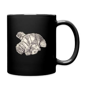 Ingwer Skizze - Tasse einfarbig - Schwarz - Rechts