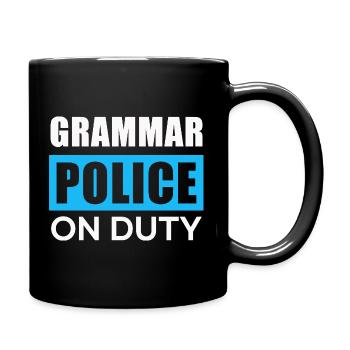 Grammar police in action - Full Colour Mug - black - Right