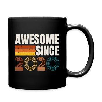 Awesome Since 2020 Retro Vintage Birthday - Full Colour Mug - black - Right