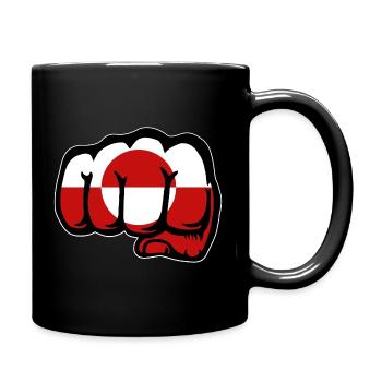 Grönland Flagge Faust Hand Symbol - Tasse einfarbig - Schwarz - Rechts