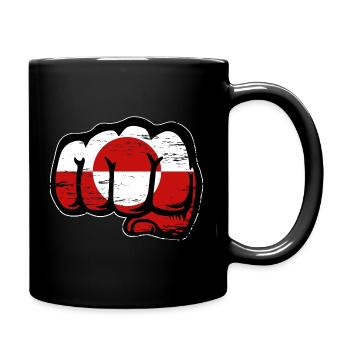 Poing du drapeau du Groenland utilisé - Mug uni - noir - Droite