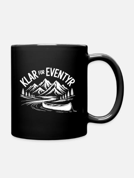 Prêts pour l'aventure : Montagnes et kayak - Mug uni - noir