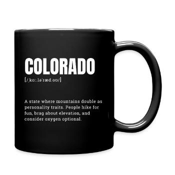 Colorado Bergabenteuer Typo - Tasse einfarbig - Schwarz - Rechts