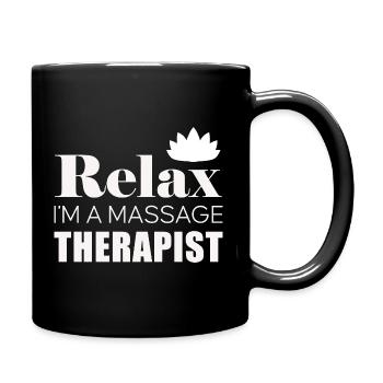 Relax Massage Therapist Logo Shirt - Tasse einfarbig - Schwarz - Rechts