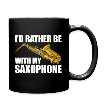 Je préfère être avec mon saxophoniste - Mug uni - noir - Droite