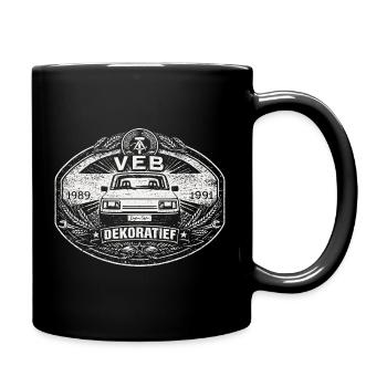 Wartburg 1.3 Dekoratief IFA  Eisenach Retro Logo - Tasse einfarbig - Schwarz - Rechts