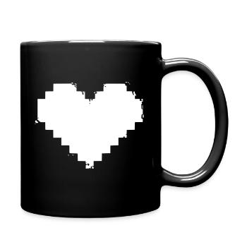 Pixel Herz Grunge Effekt - Tasse einfarbig - Schwarz - Rechts