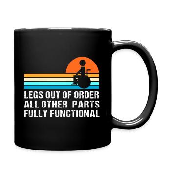 Rollstuhl - Tasse einfarbig - Schwarz - Rechts