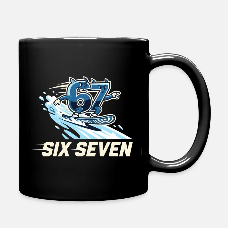 67 Meme Snowboard Wintersport - Tasse einfarbig - Schwarz