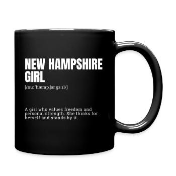 New Hampshire Girl: Freie Stärke - Tasse einfarbig - Schwarz - Rechts